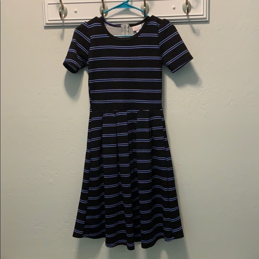 Black and Blue Striped Lularoe Amelia